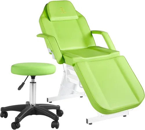 Vista 14 de Silla facial, silla de tatuaje de 73 pulgadas para cliente, mesa de masaje ajustable de 3 secciones con taburete, camas de belleza multiusos