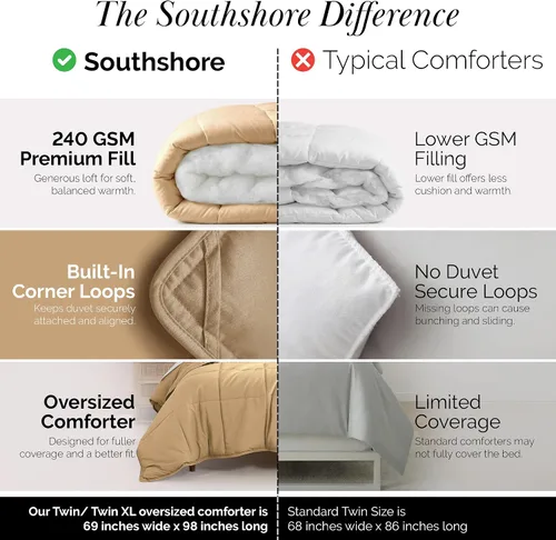 Vista 4 de Edredón ligero Southshore Fine Linens Vilano Springs Dorado
