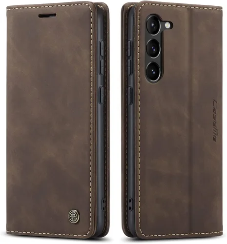 Vista 10 de Kowauri Funda para Samsung Galaxy S23, diseño clásico de piel con cierre magnético, con ranura para tarjetero, a prueba de golpes, funda protectora