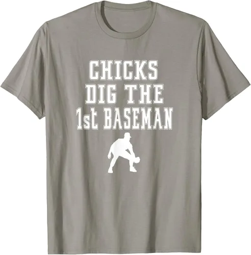 Vista 23 de Chicks Dig First Baseman - Camiseta de primera base Beisbol Player, Negro
