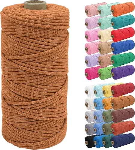 Vista 29 de JeogYong Cuerda de macramé de 0.157 in x 109 yardas, cuerda trenzada de algodón natural, cuerda de macramé para bolsas de ganchillo, colgar
