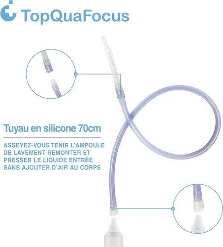 Vista 2 de TopQuaFocus Kits de bombillas de enema para mujeres y hombres, ducha íntima femenina, bombilla anal con 5 boquillas reemplazables y tubo de silicona