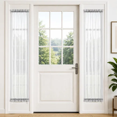 Vista 16 de Aquazolax - Cortinas transparentes para puerta y ventana gris - Cortinas con bolsillo para barra de 25 x 40 pulgadas para puertas de cristal