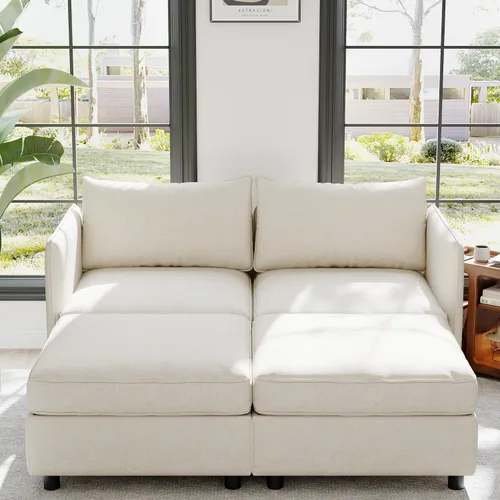 Vista 13 de ERYE Sofá modular de 68 pulgadas con asiento profundo, sofá modular de almacenamiento con respaldo y reposabrazos de combinación gratuita, sofá