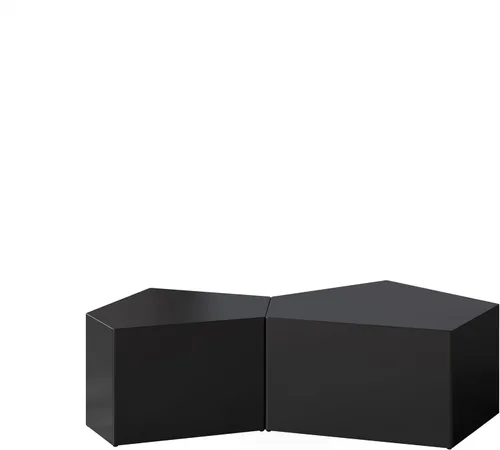 Vista 4 de Juego de mesa auxiliar anidable, geométrico, pentágono irregular, cóctel, centro, sala de estar, oficina, comedor (negro)