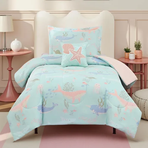 Vista 25 de Kaleido Space Juego de Edredón para Niños Tamaño Twin para Niños, Juego de Ropa de Cama de Juegos de Pelota que Brilla en la Oscuridad, 1 Edredón, 1