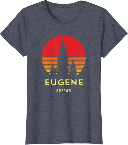 Vista 50 de Camiseta Eugene Oregon, Negro, S