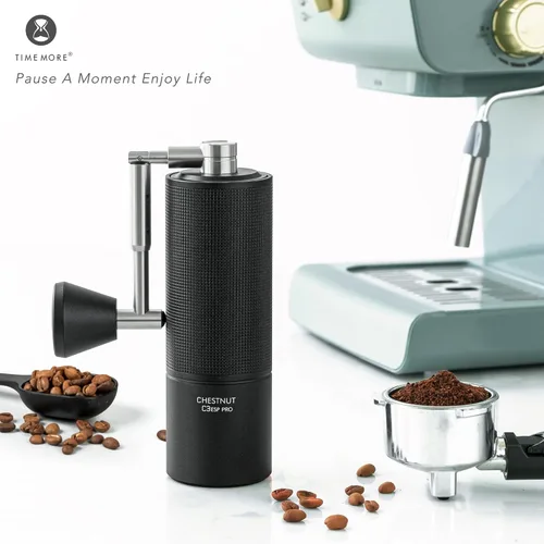 Vista 7 de TIMEMORE Chestnut C3 ESP Pro Molinillo de Café Manual, Molinillo de Café Manual de Rebaba Cónica de Acero Inoxidable S2C con Mango Plegable