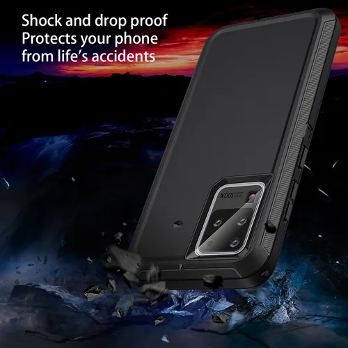 Vista 3 de Funda para Galaxy S20 Ultra 5G, resistente a prueba de golpes, 3 capas, protección de cuerpo completo, funda resistente para Galaxy S20 Ultra de 6.9