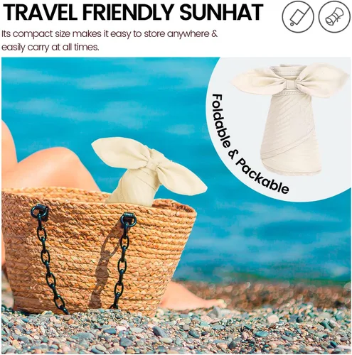 Vista 6 de Simplicity - Sombrero con protección solar UV UPF 50 para mujer, convertible en visera para playa