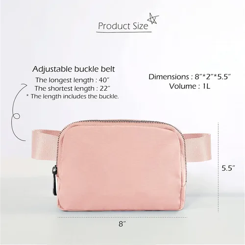 Vista 5 de ODODOS Minicangurera unisex con correa ajustable para entrenamiento correr viajes o senderismo Rosa Claro3