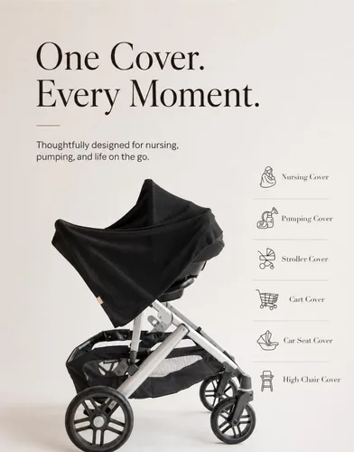Vista 4 de Poncho transpirable para lactancia – Elegante bufanda multiusos para lactancia materna, funda de asiento de coche y manta de bebé para madres