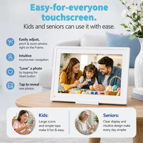 Vista 3 de 10.1 inch Digital Calendar Wall Touch Screen Electronic Calendar – Interactive Smart Family Planner, No Subscription, Chore Chart, Meal Planner