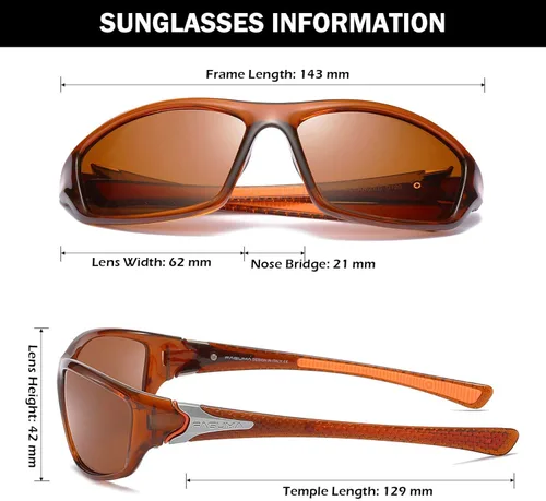 Vista 3 de Gafas de sol polarizadas para hombre, ciclismo, conducir, pesca, 100% protección UV
