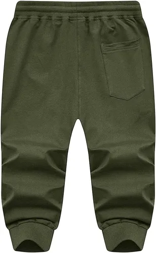 Vista 4 de MAGNIVIT Pantalones capri 34 para hombre, pantalones capri para entrenamiento, gimnasio, debajo de la rodilla, pantalones cortos con cremallera