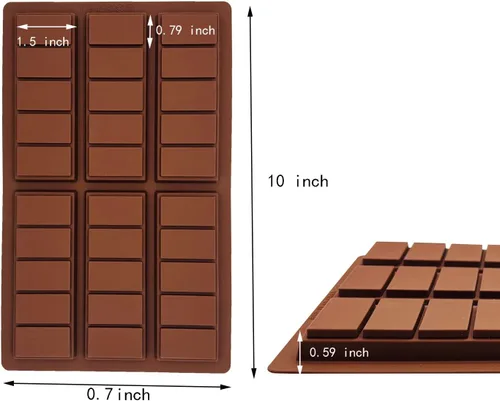 Vista 2 de 2 moldes de cera derretida, moldes rectangulares de chocolate, moldes de barra de chocolate de silicona