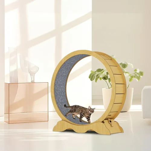 Vista 8 de Didiseaon Alfombrilla antideslizante para ruedas de ejercicio para gatos, almohadilla de fieltro para mascotas pequeñas, alfombrilla de reducción