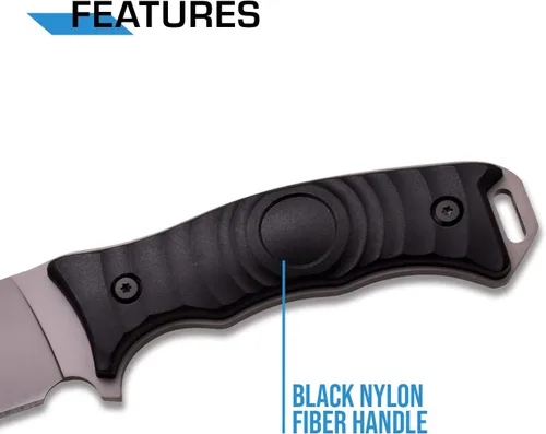 Vista 4 de MTech USA mt-20 – 70 C Fixed Blade cuchillo, gris titanio, mango negro, 10 pulgadas