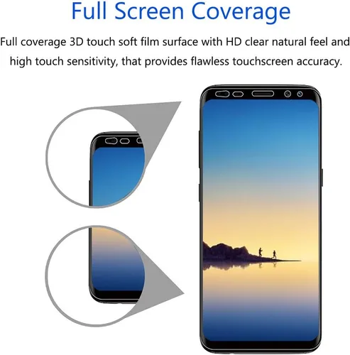 Vista 3 de Protector de pantalla de privacidad para Galaxy Note 8, película flexible autoreparable con cobertura adhesiva completa, compatible con fundas