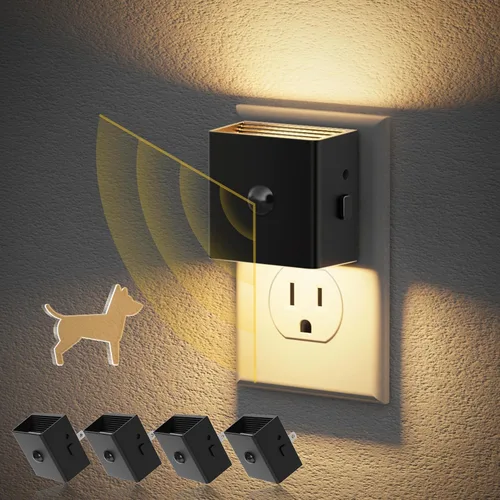 Vista 8 de JandCase Luz nocturna, luces nocturnas automáticas enchufables a la pared, paquete de 2 luces nocturnas modernas con sensor de luz automática, luz