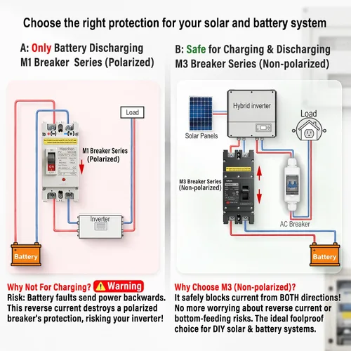 Vista 4 de Interruptor de desconexión de batería Heschen 63A 550V DC Disyuntor solar