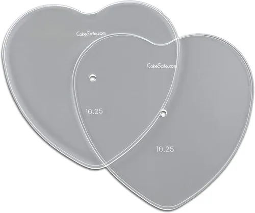 Vista 9 de CAKESAFE Discos acrílicos transparentes de ¼ pulgadas en forma de corazón de 2 a 6.25 pulgadas - Herramienta de glaseado perfecta para suavizar