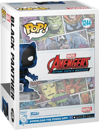 Vista 3 de Funko Pop! & Pin: Los Vengadores: Los héroes más poderosos de la Tierra - 60 aniversario, Pantera Negra con Pin, Exclusivo de Amazon