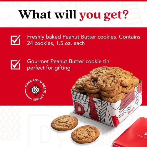 Vista 3 de Latas de galletas frescas y horneadas para regalar de Davids Cookies.