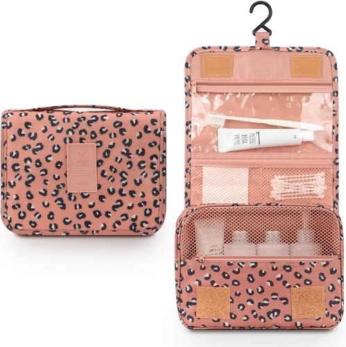 Vista 2 de Mossio Neceser colgante Organizador grande de viaje de maquillaje cosmético para hombres y mujeres con gancho resistente