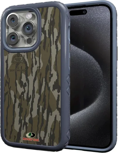 Vista 28 de cellhelmet Mossy Oak Agua Yellowfin Funda de doble capa en morado lila diseñada para iPhone 13 Pro Max a prueba de golpes y caídas, duradera