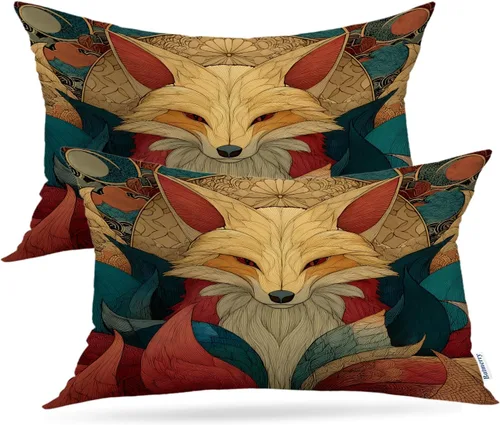 Vista 24 de Batmerry Flowers with Stems Throw Pillow Covers, Beautiful Floral Decorative Pillow Covers Digital Printing Blended for Couch Sofa Bed Invisible