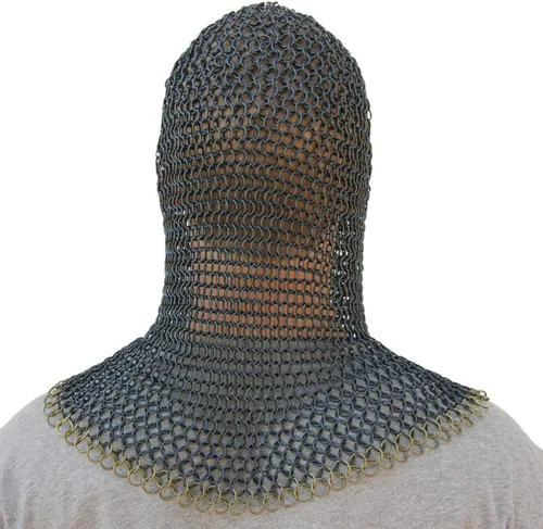 Vista 3 de Medieval Warrior Chainmail Coif Armor, 18.75 Inches