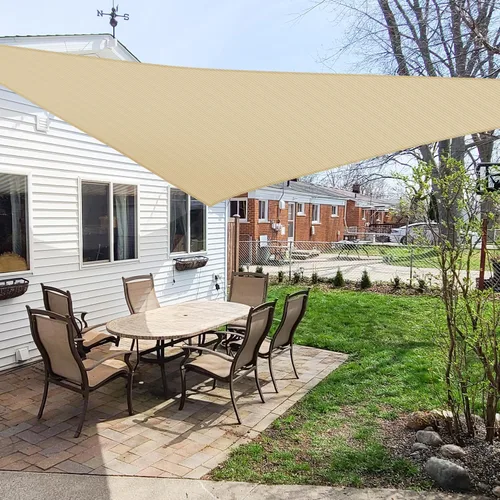 Vista 16 de Windscreen4less Toldo tipo vela triangular de 2 x 2 x 2 pies, para exteriores, bloqueo UV, para patio trasero, porche, pérgola, terraza, jardín Gris