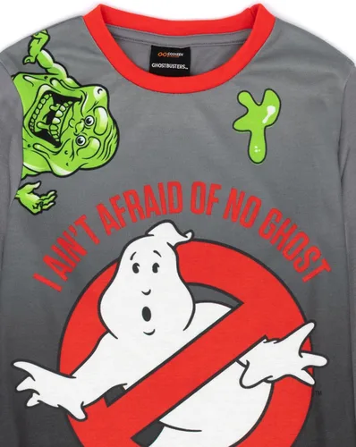 Vista 7 de Ghostbusters Pijama para niños con estampado de monstruos gris de longitud larga