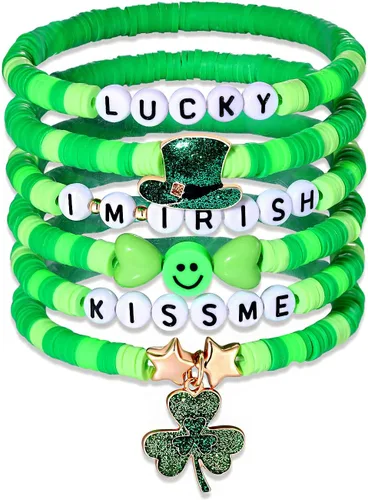 Vista 186 de Surfer Heishi - Pulseras apilables para mujer, apilables, de vinilo arcoíris, disco de arcilla, pulseras elásticas para la amistad, joyería bohemia
