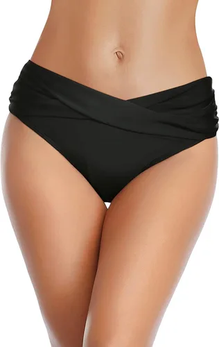 Vista 3 de Parte inferior de bikini para mujer, cobertura completa, parte inferior de Negro