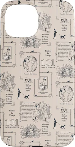 Vista 6 de Funda con estampado de libro vintage para iPhone 16 Disney 101 Dálmatas