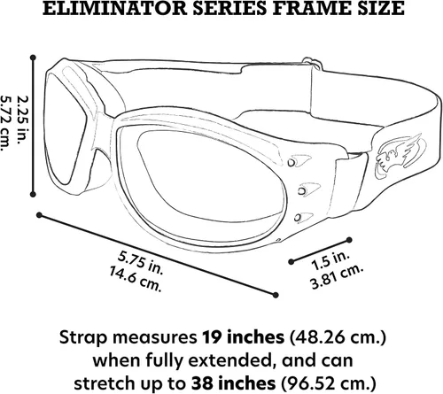 Vista 7 de Global Vision Eliminator Gafas Acolchadas para Motocicleta de Dirt Bike para Hombres y Mujeres (Marco Negro/Lente Ahumado)