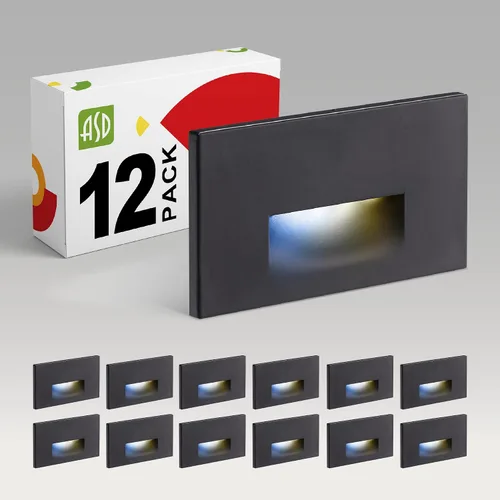 Vista 15 de ASD Lámpara LED Empotrada para Escalones, Iluminación de Peldaños para Escaleras de Exterior e Interior 3CCT, Regulable, Impermeable, Listado ETL