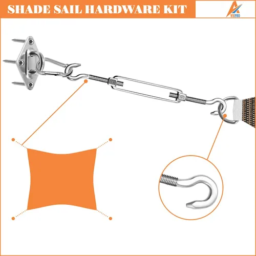 Vista 4 de Kit de accesorios para toldo con tensores de 6 pulgadas para instalación de toldo rectangular
