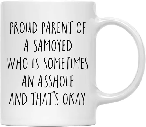 Vista 22 de Andaz Press Funny Dog - Taza de café de 11 onzas, regalo de broma, orgulloso padre de un afenpinscher que es a veces un gilipollas y eso está bien