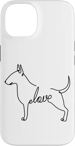 Vista 4 de Bull Terrier Love Bully Dog Love Single Line Art Sketch Case for iPhone 17