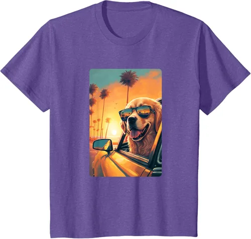 Vista 66 de Golden Retriever - Camiseta divertida de Golden Retriever con lentes, Negro