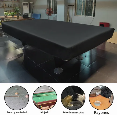 Vista 5 de Cubierta de Mesa de Billar de 7 Pies, Cubierta Impermeable y Resistente a Desgarros para Mesa de Billar con Bolsa de Almacenamiento, Protección