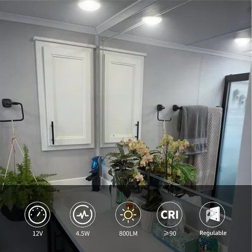 Vista 5 de RVZONE Luces Interiores para RV, Luz LED de Techo Tipo Disco de 5 Pulgadas para RV Regulable de 12 Voltios, Luces LED de 12V Tipo Disco para RV