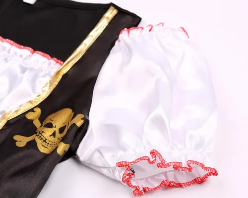Vista 6 de RAAIBB Disfraz de pirata para niñas, disfraz de Halloween para niñas, disfraz de princesa bucanera con accesorios de lujo, regalos de cumpleaños