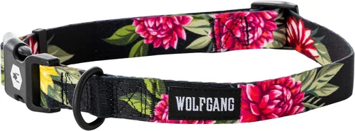 Vista 41 de Wolfgang - Collar de perro resistente y ajustable con hebilla de nailon de liberación rápida para caminar y entrenar, estampado BrookTrout, talla S