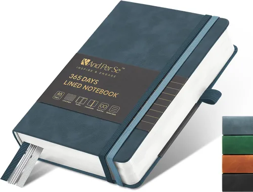Vista 63 de ⩓ Per Se Cuaderno de Diario con Líneas (3 Paquetes), 160 Páginas Papel Grueso 100GSM, A5 Tapa Dura Cuadernos con Rayas Universitarias para Escribir
