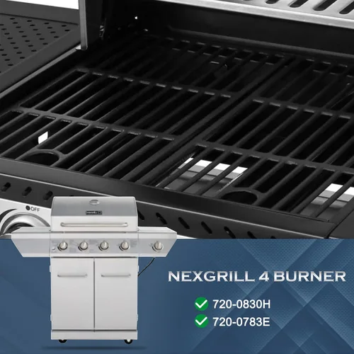 Vista 3 de Rejillas de repuesto de 17 pulgadas para Nexgrill 4 Burner 720-0830H, 720-0783E, 720-0830X, 5 quemadores 720-0888N, 720-0888, 720-0888S, Charbroil