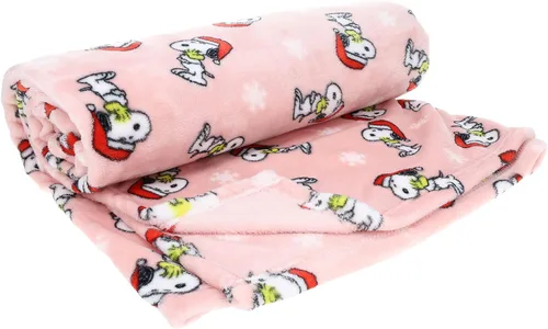 Vista 2 de Peanuts Juego de pantuflas para raspar con manta adicional Snoopy de vacaciones y Woodstock